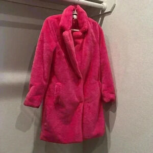 Skies Are Blue Vibrant Pink Teddy Jacket